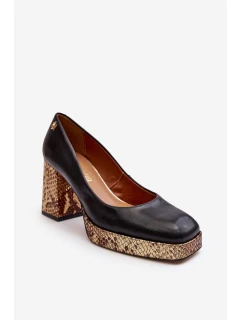 Modní Kožené Lodičky Laura Messi 2599 Černé