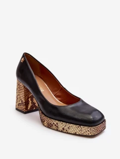 Kožené Lodičky  Černé model 21636004 - Laura Messi