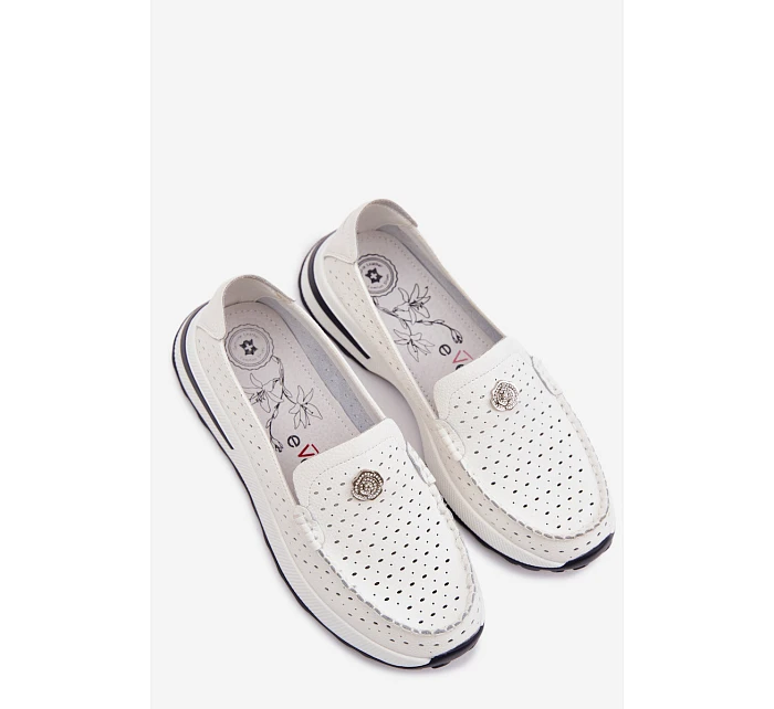 Dámské prodyšné mokasíny z přírodní kůže Kemela