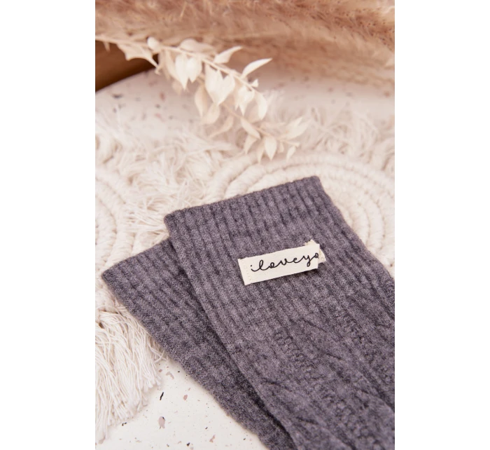 Teplé dámské ponožky s vlnou – tmavě šedé Teplé dámské ponožky s vlnou – tmavě šedé