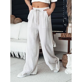 dámské široké kalhoty světle béžové Dstreet model 21977039 - FashionStreet dámské široké kalhoty světle béžové Dstreet model 21977039 - FashionStreet