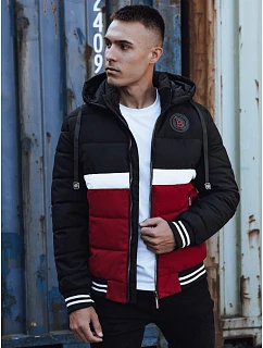 Kurtka zimowa męska pikowana z kapturem czarna FashionStreet TX4868