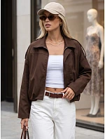 Krótka kurtka damska przejściowa brązowa model 22350768 - FashionStreet Krótka kurtka damska przejściowa brązowa model 22350768 - FashionStreet