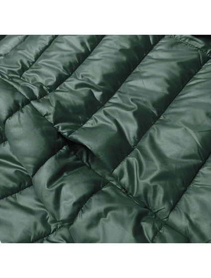 Tmavě zelená krátká dámská bunda s stahovacími lemy model 21791781 - MINORITY