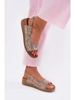 Kožené Dámské Sandály Na Klínku Maciejka L7069-04 Béžové