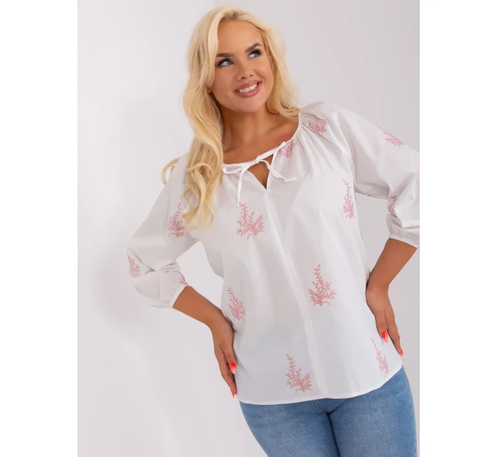 Bluzka LK BZ biało różowy model 18837792 - FPrice Bluzka LK BZ biało różowy model 18837792 - FPrice