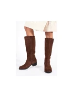 Dámské kozačky model 21066318 Tmavě hnědá - SERGIO LEONE