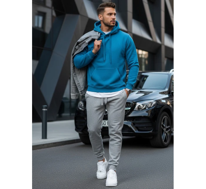Pánská světle modrá mikina s kapucí FashionStreet BX5108