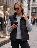 Kamizelka damska pikowana ze stójką czarna model 22354106 - FashionStreet
