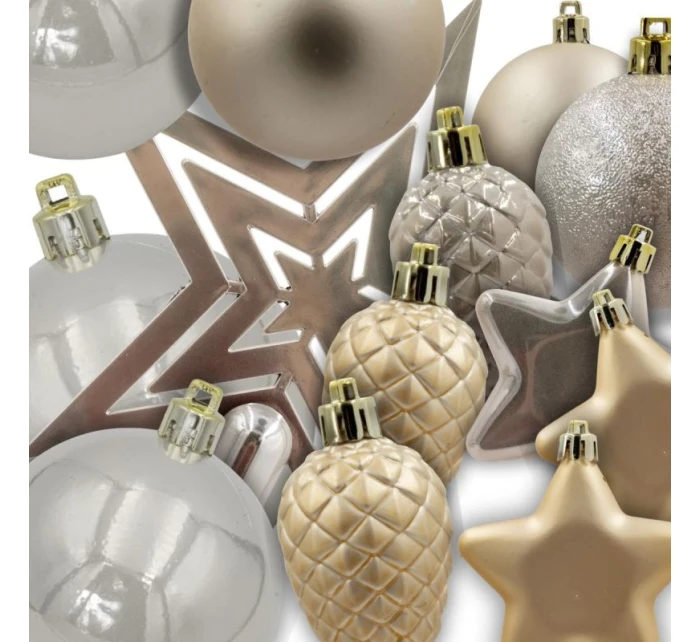 DEKORATIVNÍ PLASTOVÁ CETKA BEZPEČNÁ 40KS KRÉMOVÁ SLÍDA