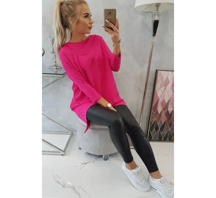 Mikina s potiskem kola fuchsiová