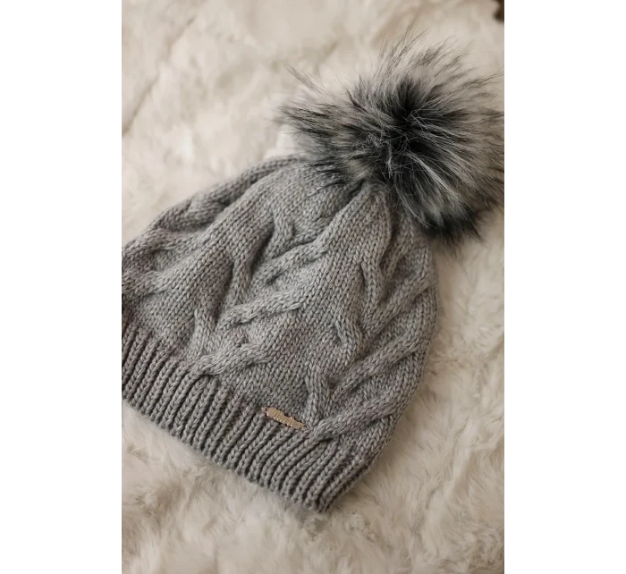 Fleecová čepice Ela K242 světle šedá