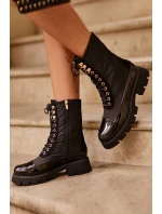 Zateplené pracovní boty na plochém podpatku Černé model 21633334 - Boto Zateplené pracovní boty na plochém podpatku Černé model 21633334 - Boto