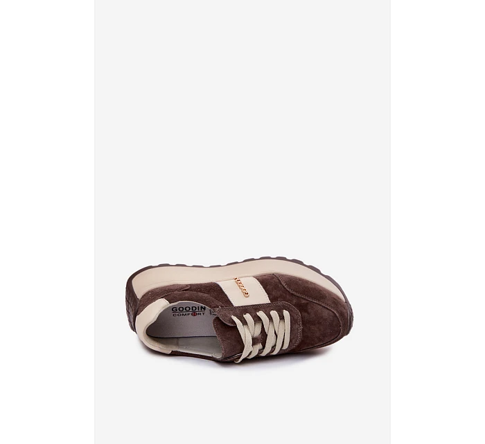 Dámské tenisky na platformě z přírodní semiše čokoládové Rosinae Dámské tenisky na platformě z přírodní semiše čokoládové Rosinae