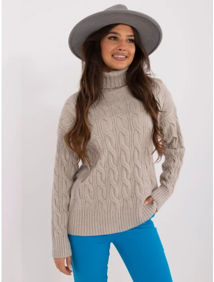 Sweter AT SW model 20459131 jasny szary - FPrice Sweter AT SW model 20459131 jasny szary - FPrice