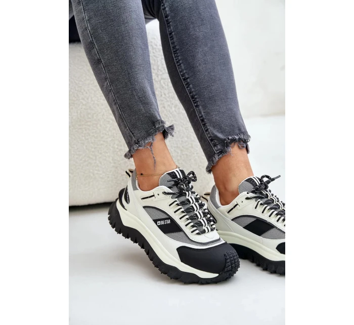 Kožené Dámské Tenisky Na Platformě Big Star HI-POLY SYSTEM Bílo-Černé Kožené Dámské Tenisky Na Platformě Big Star HI-POLY SYSTEM Bílo-Černé