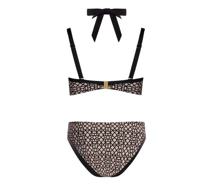 Dámské dvoudílné plavky Luxe 7 S939LX7 béžové se vzorem - Self