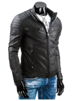 Pánská kožená bunda černá TX3247 Pánská kožená bunda černá TX3247