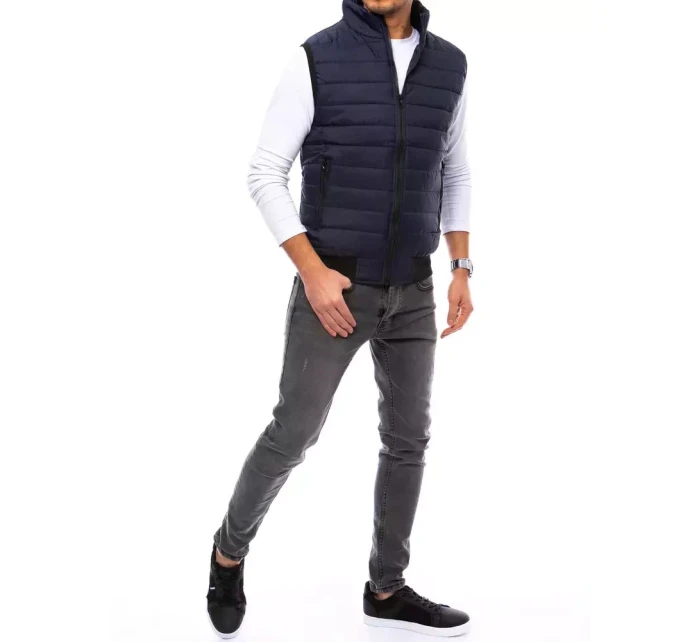 Pánská prošívaná tmavě modrá vesta FashionStreet TX4020 Pánská prošívaná tmavě modrá vesta FashionStreet TX4020