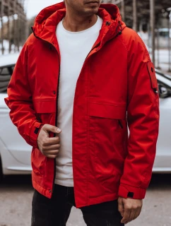 Pánská přechodná bunda s kapucí červená FashionStreet TX4880