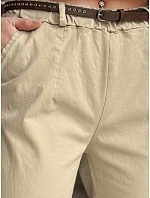 Dámské kalhoty chinos s páskem tmavě béžové Dstreet model 21986488 - FashionStreet