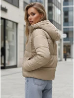 Dámská krátká zimní prošívaná bunda béžová FashionStreet TY5374