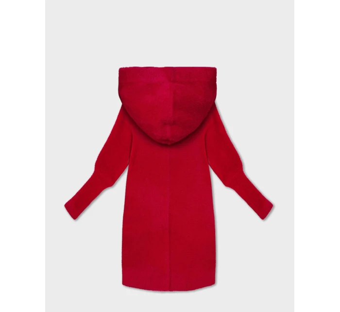 Červená bunda - přehoz přes oblečení typu alpaka s kapucí (19905.1)