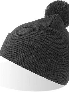Atlantis Headwear Wind-S Pompom Pletená čepice s bambulí 33.0294 dark grey