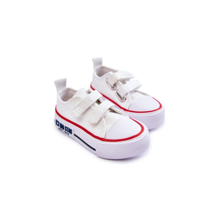Dětské látkové tenisky se suchým zipem BIG STAR model 21594950 Bílá - Big Star Shoes Dětské látkové tenisky se suchým zipem BIG STAR model 21594950 Bílá - Big Star Shoes