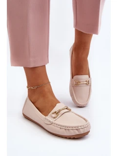 Dámské nazouvací mokasíny se zdobením Béžove model 21651198 - Boto