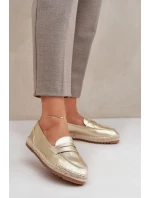 Dámské espadrilky s  na ploché podrážce zlaté model 21683655 - Boto