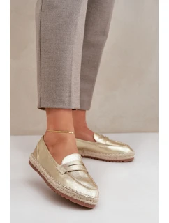 Dámské espadrilky s  na ploché podrážce zlaté model 21683655 - Boto