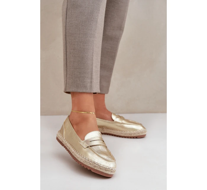 Dámské espadrilky s  na ploché podrážce zlaté model 21683655 - Boto