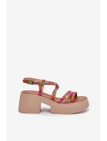 Dámské kožené sandály model 21701949 Multikolor - Maciejka Dámské kožené sandály model 21701949 Multikolor - Maciejka