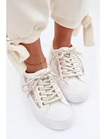 Dámské tenisky s krajkou na platformě Lee Cooper LCW-26-44-4480 Bílé Dámské tenisky s krajkou na platformě Lee Cooper LCW-26-44-4480 Bílé