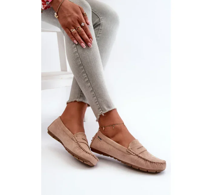 Dámské eko semišové mokasíny, světle béžová Rerteria Dámské eko semišové mokasíny, světle béžová Rerteria