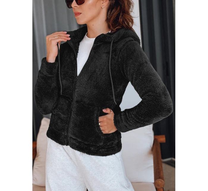 Dámská mikina s kapucí černá FashionStreet BY1556 Dámská mikina s kapucí černá FashionStreet BY1556