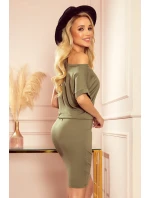 139-8 Sportovní šaty s krátkými rukávy - OLIVE