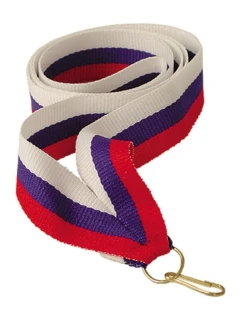 Stuha 11 mm - bílá, modrá a červená