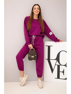 Sada mikina + kalhoty máslová tmavě fialová