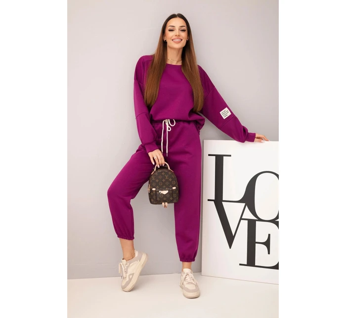 Sada mikina + kalhoty máslová tmavě fialová Sada mikina + kalhoty máslová tmavě fialová