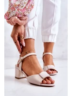 Kožené Sandály Na Vysokém Podpatku Béžová Lorisa Kožené Sandály Na Vysokém Podpatku Béžová Lorisa