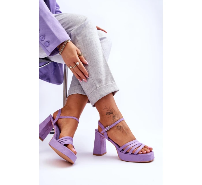 Dámské semišové sandály na platformě fialove Verda Dámské semišové sandály na platformě fialove Verda