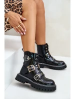 Lakované Boty Pracovní S Přezkami Černé model 21671204 - Boto Lakované Boty Pracovní S Přezkami Černé model 21671204 - Boto