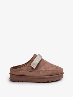 Dámské Zateplené Pantofle S Kožešinou Na Platformě Hnědé Azida