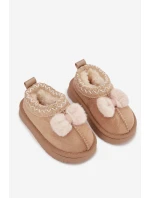 Dětské sněhule s výšivkou a mašličkou Daven – béžové Dětské sněhule s výšivkou a mašličkou Daven – béžové