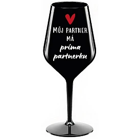 MÁ PRIMA KU černá nerozbitná sklenice na víno 470 ml model 22167949 - Giftela