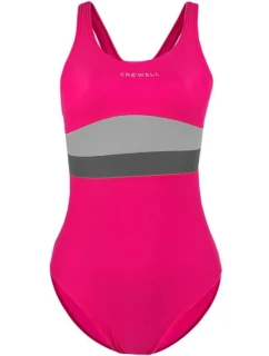 Dámské jednodílné plavky Katie Tmavě růžová s šedou - Crowell