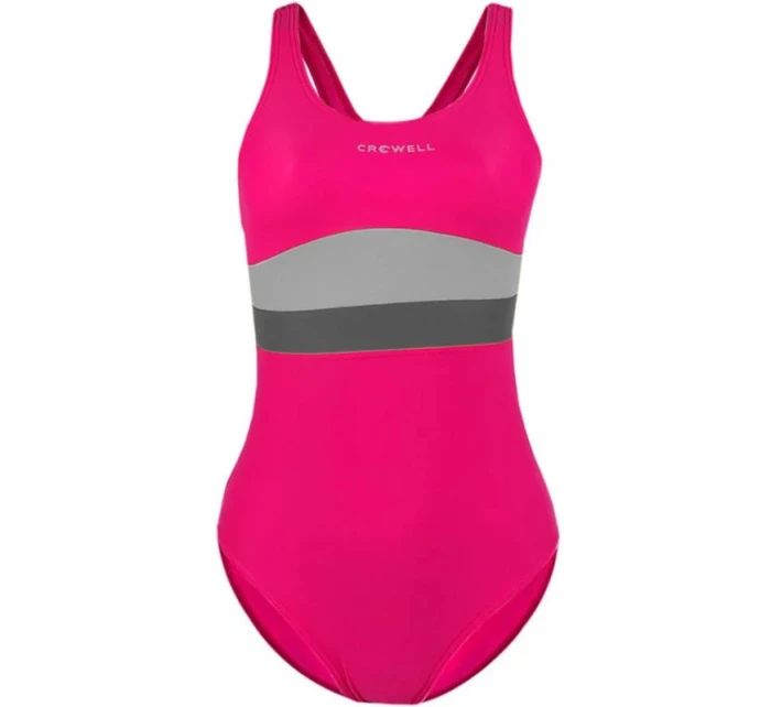 Dámské jednodílné plavky Katie Tmavě růžová s šedou - Crowell