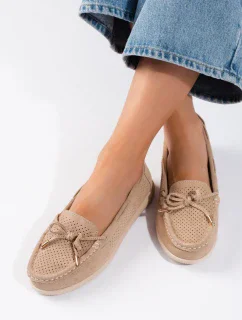 Výborné  mokasíny hnědé dámské bez podpatku